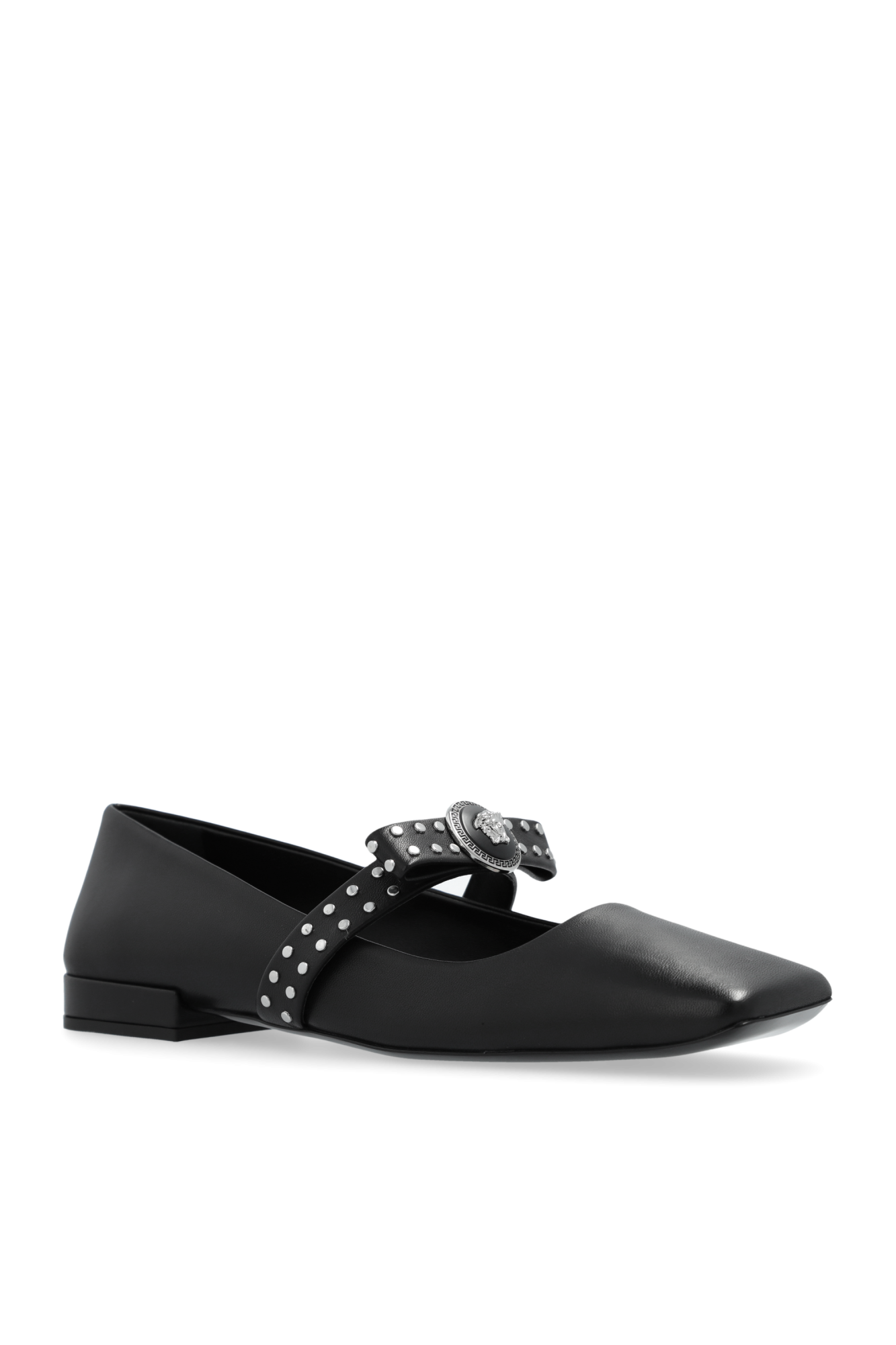 フラットシューズ VERSACE Woman Ballet flats Black 1016073D2VE 1B00P Versace Ballet flats with a bow | Women's Shoes | Vitkac